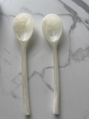 Alabaster Salad Serving Spoons